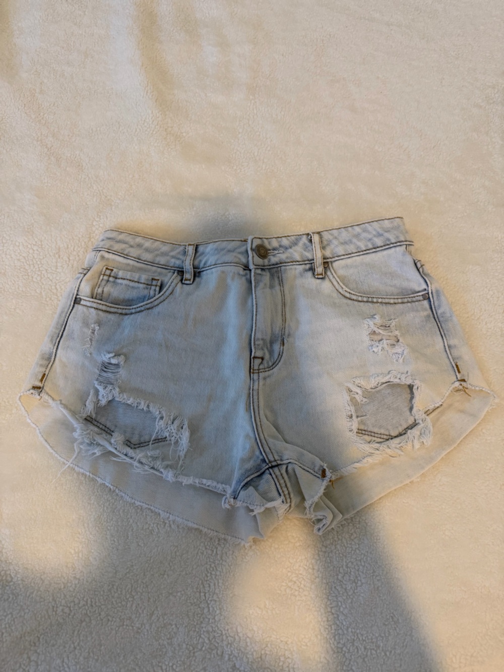 PacSun Light Blue High-Rise Festival Denim Shorts